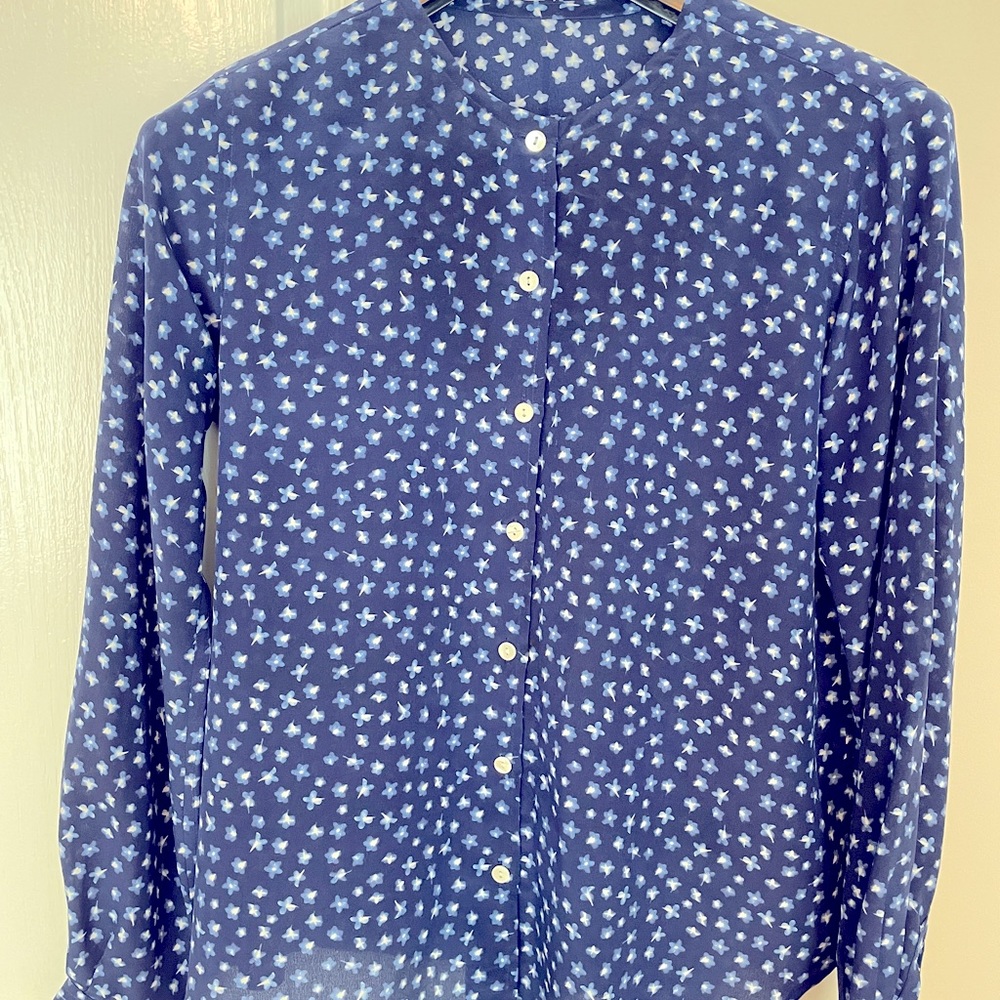 Jill McGowan silk blouse (navy)